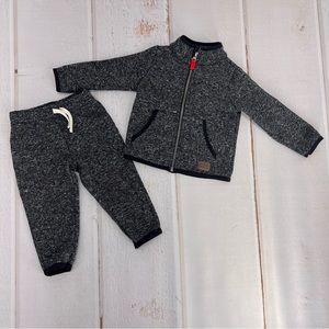Carters‎ Infant 2pcs Zip Up Jacket  & Pants Outfit Set Trains Gray18M